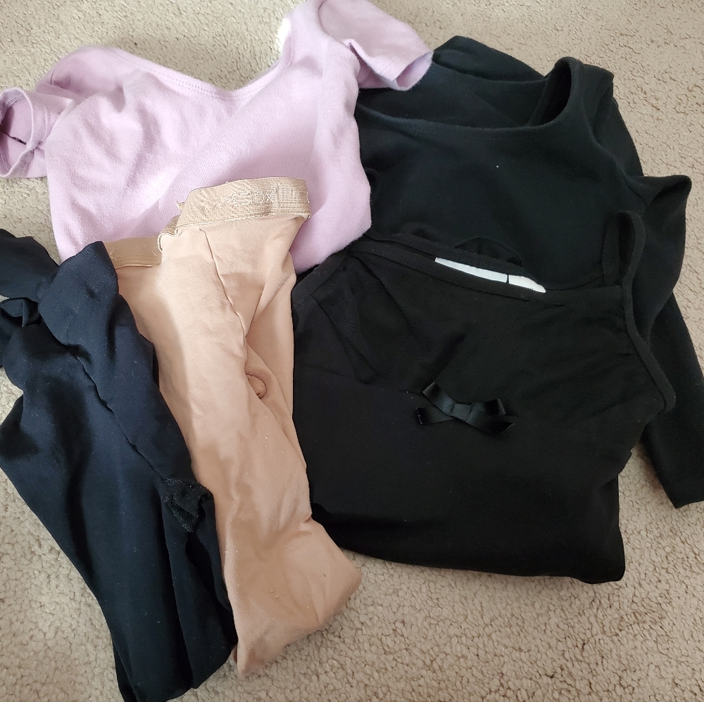 Girls ballet leotards and tights bundle